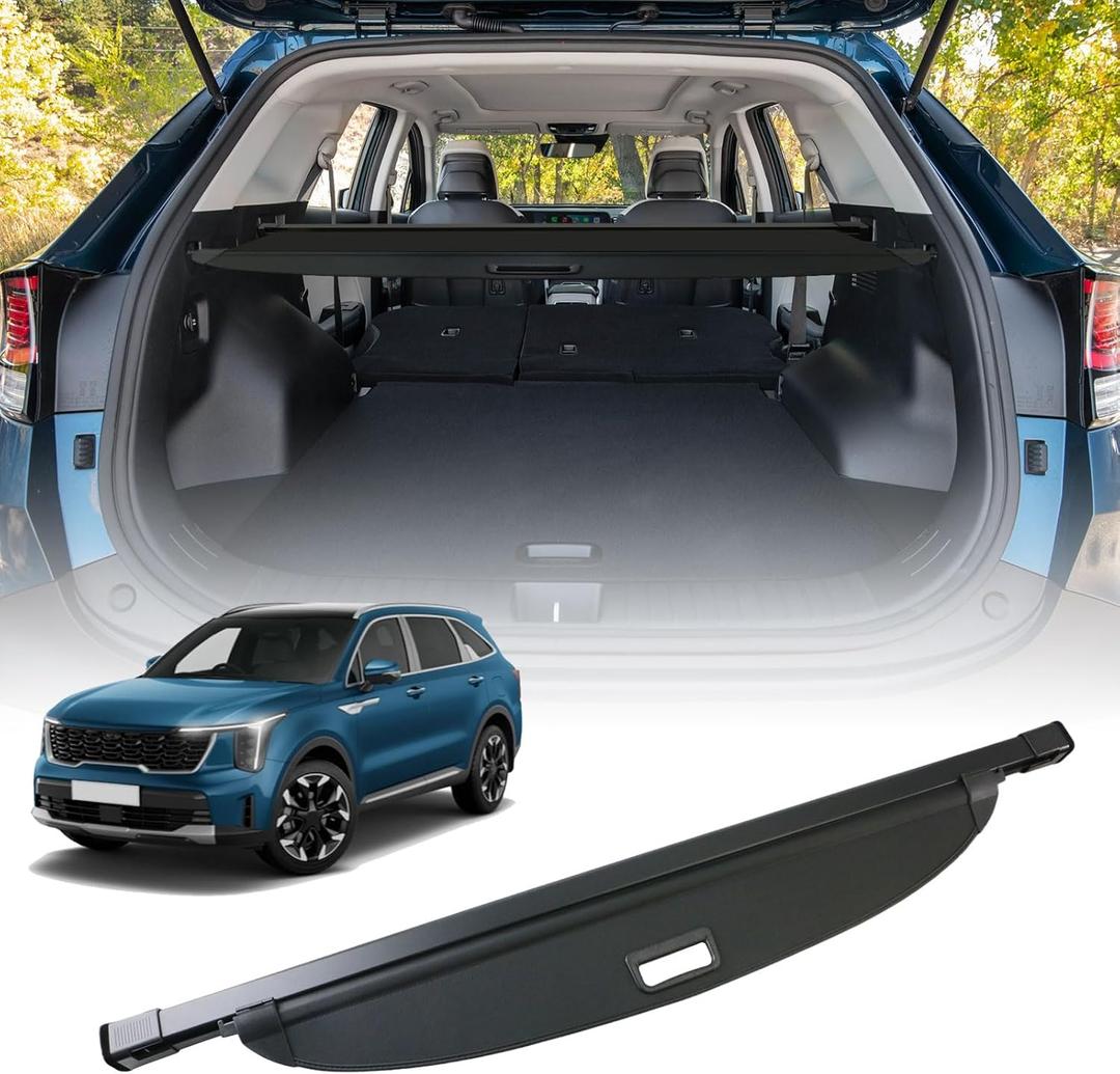 Cargo Cover for Kia Sorento Trunk Cover - Tesmirror Retractable Cargo Cover for 2026 Kia Sorento 2021-2025 Accessories Rear Tonneau Cover Privacy Security Shield Shade