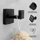 2 x 2 Pack Heavy Duty Stainless Steel Towel Hooks,Wall Mounted Square Robe Hooks,Holder Robe Hooks for Bathroom, Kitchen, Bedroom,Matte Black