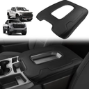 Muslogy Center Console Armrest Cover Fit for Chevy Silverado & GMC Sierra 1500 2500 3500 2014-2018 Accessories, Comfort Armrest Pad Console Lid Cushion Vegan Leather Regular Thick(Bucket Seat ONLY)