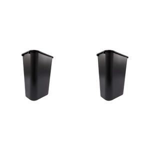 Rubbermaid Commercial 295700BK Deskside Plastic Wastebasket, Rectangular, 10 1/4 gal, Black (2)
