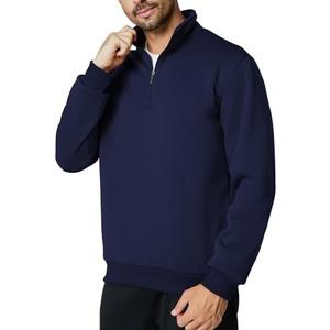 Men's Quarter Zip Up Pullover Long Sleeve Mock Neck Sweatshirt Casual Slim Fit Fleece Sweatersv M