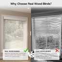 2 Inch Solid Wood Cordless Blinds for Indoor Windows, 29" W x 48" H-White