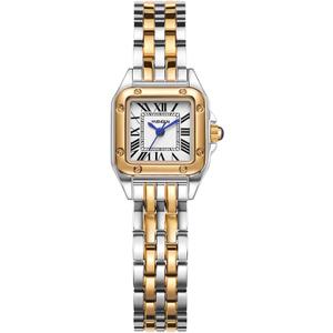 Women's Temperament Square Dial Waterproof Quartz Watches (Gold color)