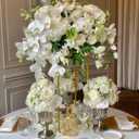 23.6inch 2 pcs Column Vases Gold Centerpieces for Table Metal Flower Stand Gold Wedding Centerpieces for Tables Party Floral Stands for Flowers