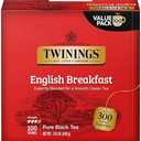 Twinings English Breakfast Black Tea Individually Wrapped Bags, 100 Count (Pack of 1), Smooth, Flavourful, and Robust, Caffeinated, Enjoy Hot or Iced, 100 Teabags