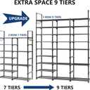 Mavivegue 9-Tier Metal Shoe Rack - Holds 50-55 Pairs, Tall Storage Shelf for Shoes, Boots, Entryway, Closet, Garage