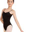 ROYAL SMEELA Womens Camisole Dance Leotards with Adjustable Straps Ballet Costumes for Women Backless Ballet Dance Leotards. M Black