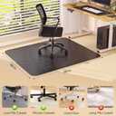 Office Chair Mat for Low Pile Carpet with Lip, 48" x 60" Clear Plastic Heavy Duty Floor Protector, Smooth Glide Desk Chair Mat for Rolling Chairs, Computer Chair Mat for Home Office, Gaming-Black