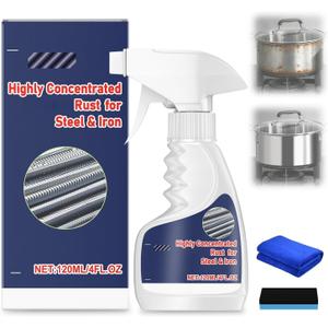 Rust Remover Spray for Metal, Powerful Rust Remover Heavy Duty Metal Cleaner, Multipurpose Rust Stain Remover for Metal, Stainless Steel, Automotive Parts, Fast Acting