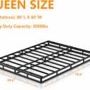 Low Profile Box Spring Queen Size 4 Inch, 3000lbs Heavy Duty Queen Box Spring Bed Base Metal Mattress Foundation, Easy Assembly, Noise Free