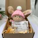 Mini Bunny Hug Cute Easter Gift Plush 2025 Bunny in a Box Hugs Positive Bunny Stuffed Animal Rabbit Soft Floppy Easter Ideas Bunnies Basket Stuffers Doll Emotional Support Inspirational Gifts (D1)