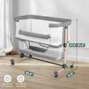 Cowiewie Bassinet Bedside Sleeper, Portable, Breathable, Adjustable Baby Bedside Bassinet for Peaceful Nights, Grey, Crib
