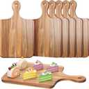 6 Pcs Cutting Board Bulk Kitchen Thicken Chopping Platter with Handles Wooden Charcuterie Serving Trays Blank Wood Boards for Engraving Wedding Housewarming(Acacia Wood,16 x 10 Inch)