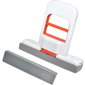 2 x Mini Foldable Desktop Mop Portable Versatile Wet & Dry Cleaning Sponge Mop for Home & Car Ideal for Kitchen, Bathroom, Glass, Dining Table & More (Squeeze Handle+2 Sponge Head )