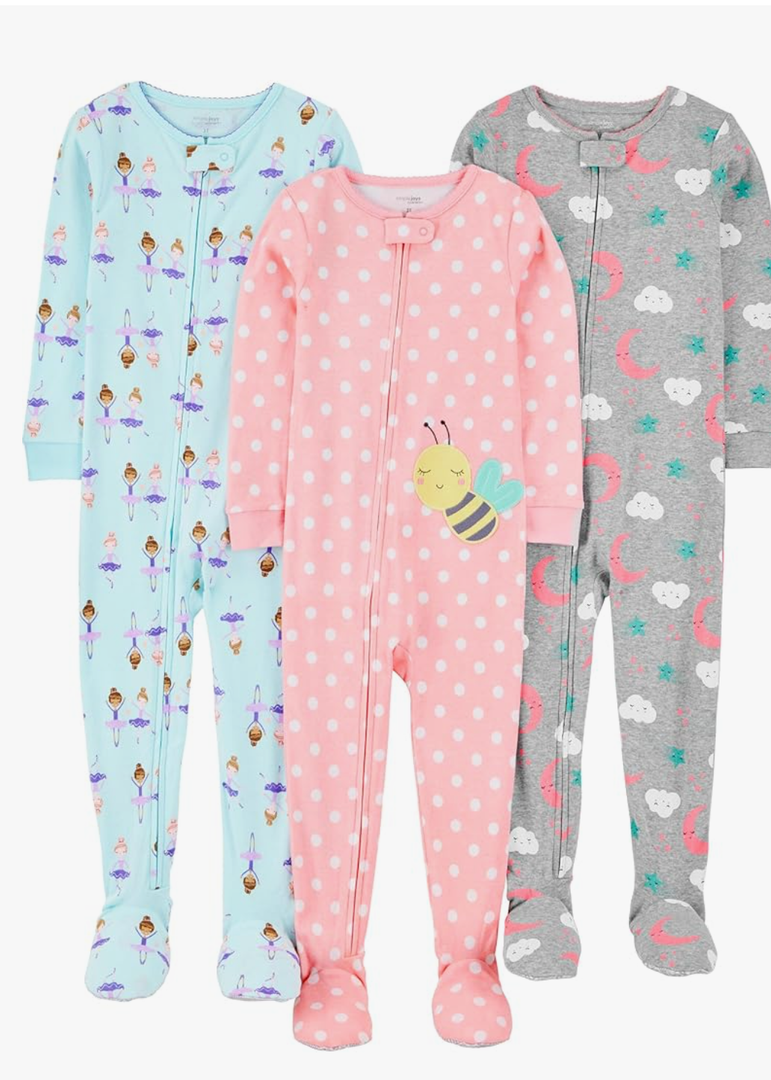 Simple Joys by Carter's Toddlers and Baby Boys' Snug-Fit Footed Cotton Pajamas, Pack of 3 (4T)