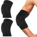 Sibba Compression Elbow Pads Arm Brace Support Fitness Arm Knee Protector Volleyball Basketball Breathable Elbow Wraps for Kids, Men and Women(M,Black)