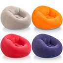 Realspring Inflatable Bean Bag Chairs Outdoor Blow up Camping Chairs Inflatable Lazy Sofa Folding Portable Bean Bag Loungers Couch for Movie Night(Brown, Red, Blue, Orange,4 Pcs), 16.93"D x 9.45"W x 7.28"H