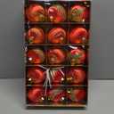 15 Pack 3.15" Fancy Christmas Tree Ornaments Set Large Christmas Baubles for Festive Decor Velvet Shatterproof Ornaments for Tree with Assorted Styles Satin Great as Christmas Ball Bulk Red