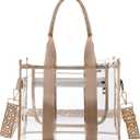 Getgto Clear Bags for Women Tote Bag, Crossbody Bag, Stadium Approved Clear Purse for Sports Events, Concert, Work & Beach