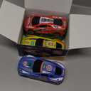 7 Inch Friction Powered Car Toys Set 4 Pack Push and Go Pull Back Race Trucks Toy Cars for Toddlers 3 4 5 6 Year Old Boys Girls Kids Birthday Gifts