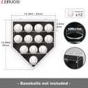 Baseball Display Case, Acrylic Baseball Holder Display Case for Balls, Lighted Wall Mount Baseball Shadow Box, UV Protected Memorabilia Autograph Display Box for 12 Balls, Black