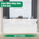 Mom's Choice Awards Winner - 110 Inch Extra Wide Baby Gate for Large Openings Retractable Baby Gates Indoor Outdoor Extra Long Dog Gate for Doorway Stair Gates for Kids or Pets Extra Large Dog Gate
