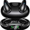 Running Headphones Ear Clip Bluetooth Headphones Open Ear Headphones Earclip Earbuds Wireless with Charging Case Small and Lightweight Ergonomic for Audio Reading Outdoor Work, Black