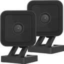 Cam v3 2 Pack, 1080p Plug-in Smart Security Camera, Color Night Vision, Motion Detection, 2-Way Audio, Compatible with Alexa, Google Assistant, Cloud & SD Card Storage, Indoor/Outdoor, Wired, Black