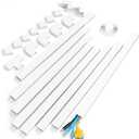 Yecaye Large Cord Hider for 3-4 Wires, Paintable Cord Cover Wall Cable Management System, PVC Wire Hide, Cable Raceway Kit for Wall Mount TV, W1.18in H0.67in, White