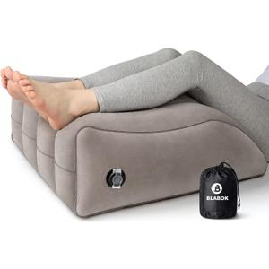 Wedge Pillow for Sleeping - Inflatable Leg Elevation Pillow for Swelling,Circulation,Leg & Back Pain Relief,Leg Support Polyvinyl Chloride Pillow for After Aurgery,Hip,Foot,Ankle Recovery (Medium, Grey)