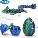 4 Pcs Mini 3D Printed Dragon Eggs with Crystal Dragon Inside, Easter Egg fillers Easter Gifts for for Chrismas, Thanks Giving Valentine's Day, Easter, Bithday(Without Keychain)
