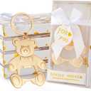 Baby bottle Opener Baby Shower Party Gift Bottle Opener Cute Bear Shape Bottle Opener Guest Wedding Party Gift Back Children's Birthday Party decorationwhite 24/packs