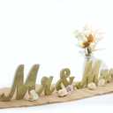 JOYLEX Mr Mrs Sign for Wedding Table, Mr and Mrs Wooden Letters, Large Mr. & Mrs. Party Decoration Items, Head Table Wedding Sign for Anniversary Party Valentine's Day Vintage Decor-Golden