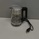 Amazon Basics Electric Kettle with Glass Carafe for Tea and Coffee, Fast Boiling, Auto Shut-Off, Boil-Dry Protection, Temperature Control, Removable Filter, 1 Liter, 1500W, BPA-Free