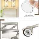 2-Light Brushed Nickel Bathroom Light Fixtures, 13.8 Inch Modern Bathroom Vanity Lighting Fixtures Over Mirror with Clear Glass and Metal Cage Wall Sconce Lights for Bath, E26, OS-3014BN-2W