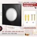 Silipull Drum Head Display Frame Wall Mount Wooden Drum Head Display Case Cabinet W/98% UV Acrylic Door Lockable Rack Storage Shadow Box for Collection Musician Collector Memorabilia(10" Drumhead)