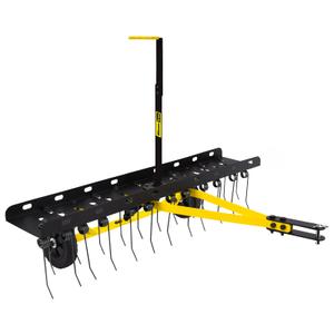 BlumeTrec Tow Behind Dethatcher, Pull Behind Lawn Dethatcher with Spring Steel Tines, Grass Dethatcher, Removes Thatch, Riding Lawn Tractor for Large Lawns, Yard and Garden Care, 48 Inch