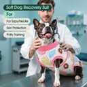 Kuoser Dog Surgery Recovery Suit, Soft Breathable Dog Recovery Suit for Female Spay Male Nueuter, Anti Licking Puppy Onesie Pet Surgical Suit for Dogs Abdominal Wounds Skin Disease, Donut M