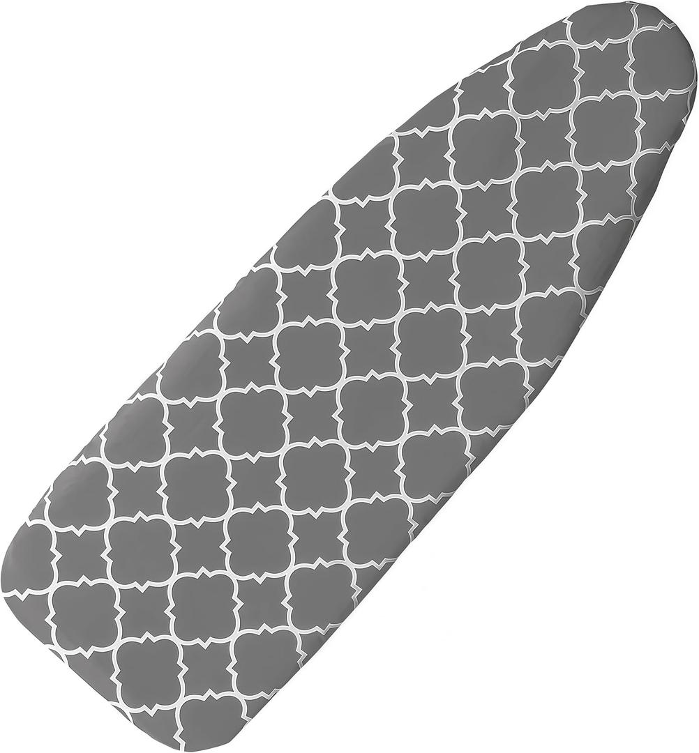 Ironing Board Cover with Two 5MM Thick Feltpads,15"x48"Heat Resistant Replacement Ironing Board Cover and Pad,Fits Standard Ironing Boards,Durability and Easy to Install (Gray)