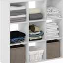 Furinno PELLI Closet Organizers and Storage, 9-Cube Closet Organizer, Open Shelf Closet Storage, for Wardrobe, Bedroom, Living Room, White