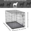 Midwest Homes for Pets 36-Inch New World Crate for Medium-Large Breeds, 41-70 lbs, Single Door Folding Dog Crate, Leak-Proof Tray & Secure Latch, Portable, Durable & Easy to Assemble