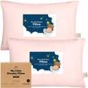 KeaBabies 2-Pack Toddler Pillows 2 Year Old to 5-13x18 Soft Organic Cotton Kids Pillow for Sleeping, Travel, School, Daycare, Nap, Toddler Bed, Machine Washable, Without Pillowcase (Mist Pink)