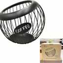 Coffee Pod Holder,K Cup Holders for Counter,Coffee Bar Accessories & Decor,Large Capacity Keurig K-cup Organizer, Nespresso Vertuo Station Organizer,Metal Pods Storage (Black)