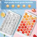 WIBIMEN Ice Cube Tray with Lid and Bin - Round Ice Trays for Freezer with Lid - Ice Cube Trays for Freezer with Ice Container (1"-2PACK White)