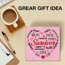 6 x Mukjyuyi Breast Cancer Sign Breast Cancer Survivor Wooden Sign Breast Cancer Awareness Decorations for Home Shelf Desk, Encouragement Gifts for Breast Cancer Warrior, polychrome (heart)