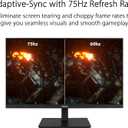 ASUS VA27DQSB 27 Monitor, 1080P Full HD, 75Hz, IPS, Adaptive-Sync, Eye Care, HDMI DisplayPort VGA USB Hub, Frameless, Ergonomic Design, VESA Wall Mountable,Black