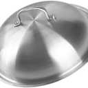 SUNRISE Heavy Duty Stainless Steel Wok Lid/Cover Dome (34cm), Fits 14" Wok