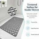 Casa and Beyond Shower Mat, Secure Shower Mat-Non-Slip, Washable Non-Slip Bathtub Mats, with Suction Cups and Drain Holes, Soft Textured Design, Easy to Clean for Bathroom (Grey, 20.9" x 20.9")