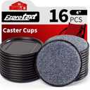 Ezprotekt 4" Round Carpet Bottom Furniture Caster Cups, 16 Pcs Reusable Furniture Coasters, Felt Furniture Sliders Pads to Protect Hardwood, Tile or Carpetd Floors from Scratches (Brown/Gray)