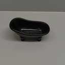 1piece 5.6" Black Ceramic Mini Bathtub Soap Dish Small Planter Makeup Organizer Container Hamster Bathtub (Black)
